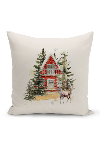 Bertille Home Yılbaşı Serisi Çift Tarafı Dijital Baskılı Kırlent Kılıfı (Chri...