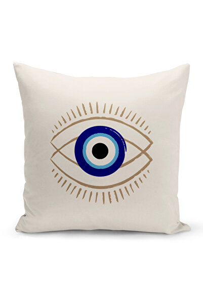 Bertille Home Husă de pernă Seria Evil Eye imprimată digital pe două fețe (Hu...
