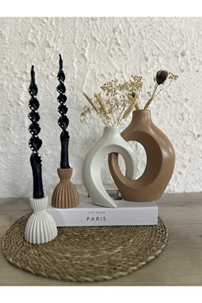 Zigzag Home Διακοσμητικό σετ βάζων σε στυλ Bohemian Lover Ivy με Σετ Βάζων και Κηροπήγιο από Damask, Διακοσμητικό Σετ ειδώλιων