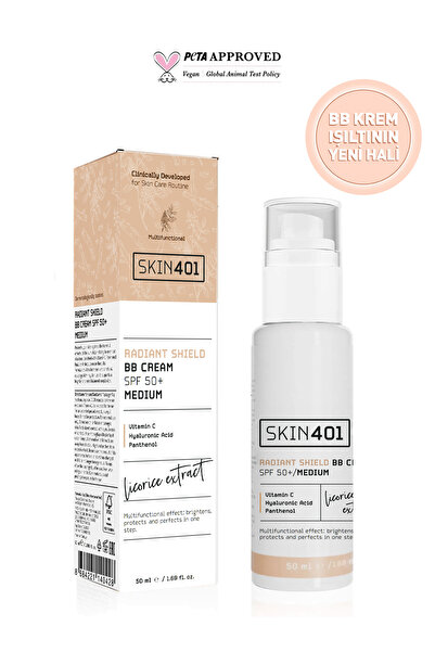 Skin401 Multi-fonksiyonel Aydınlatıcı BB Krem SPF 50+ / Orta Cilt Tonu 50ml (Medium Tone)