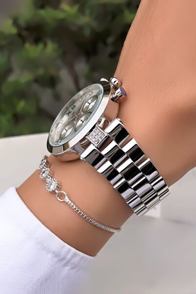 Daniel Klein Original Steel Cord Women's Wristwatch Bracelet Combination