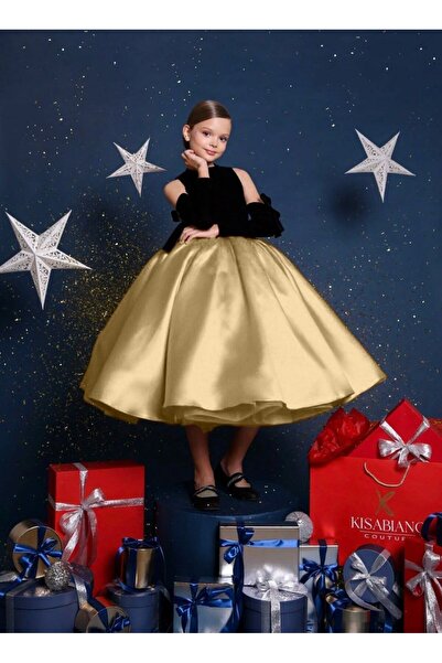 KINGDOM KIDS Şık Kız Çocuk Abiye Elbise – 2 Parça (Elbise + Ayrılabilir Kolluk)
