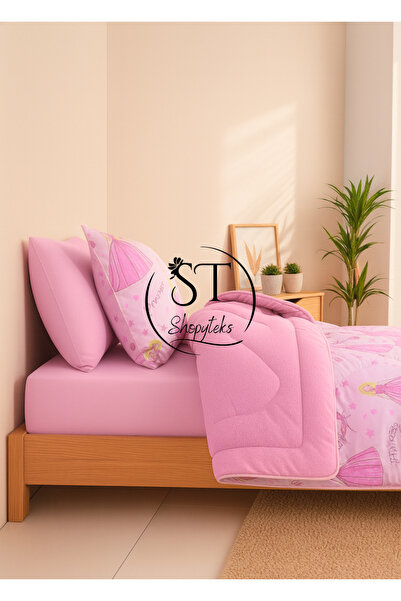 Shopyteks Single Princess Patterned Double-Sided Wellsoft Quilt (Quilt+Pillowcase)