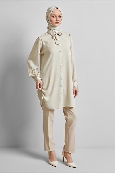 Alvina Stone Detail Satin Tunic 45323