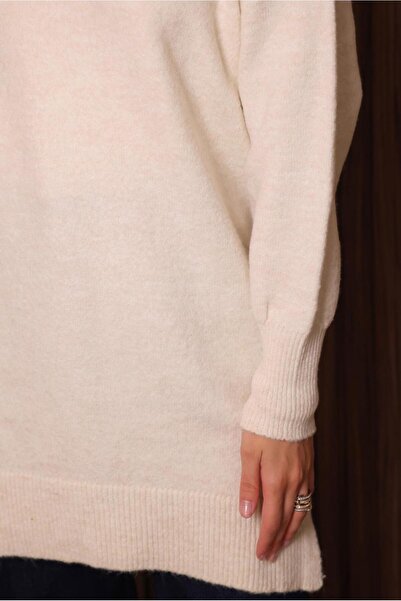 TRENDTESETTÜR Women's Ecru Tricot Tunic t 0107