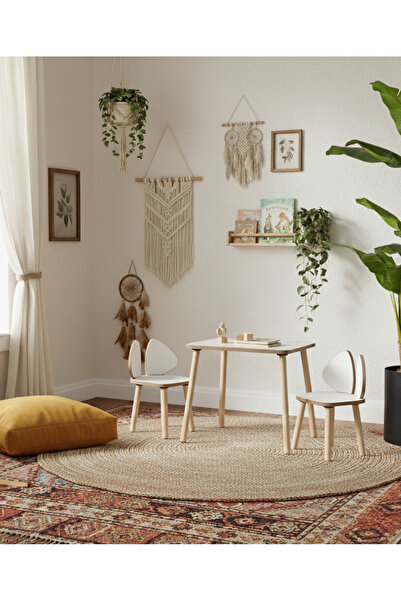 AlfaCountry Mobilya Mobilya Montessori Çocuk Çalışma Aktivite Masası ve 2 San...