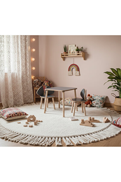 AlfaCountry Mobilya Mobilya Montessori Çocuk Çalışma Aktivite Masası ve 2 San...