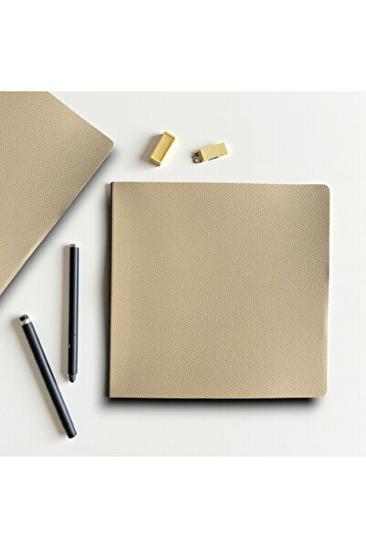 Fark Tanıtım Unlined Notepad – Pu Leather Notepad – 16.5X16.5 Cm, 96 Sheets (192 Pages), 90 Gr Ivory Paper