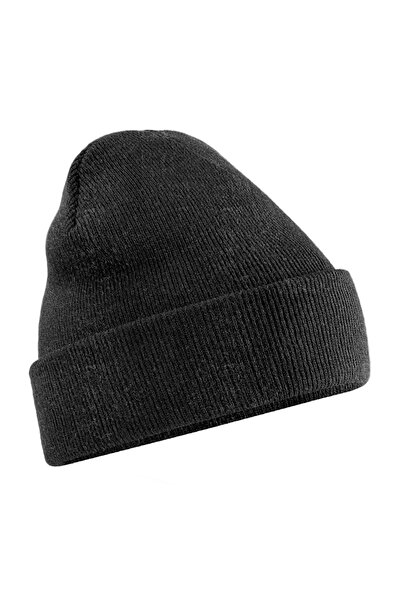RONIC X Basic Knitted Beanie, unisex, Charcoal Black, universal size