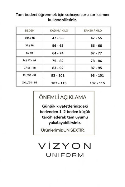 VİZYON UNIFORM Premium Lycra Lacivert Tek Üst Hemşire Forması Cerrahi forma, scrubs üniforma(UNISEX)