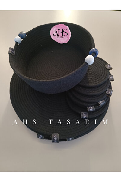 Home طقم لوح تقديم وسلة مزخرفة من حبل الجوت الخوص مصنوع يدويًا - تصميم أنيق و...