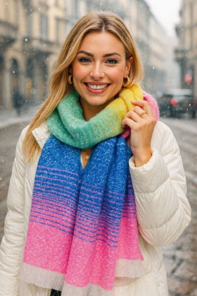 MARBERRY Πολύχρωμο Casual Φουλάρι Γυναικείο Σάλι 67x197 cm