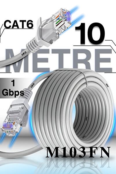 MN6 M103FN 10 Metre Internet Kablosu/Gigabit Destekli-UTP-CAT6/iç Mekan Uyuml...
