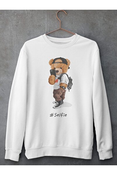 SUNFREE Φούτερ Unisex με στάμπα Selfie Teddy Bear