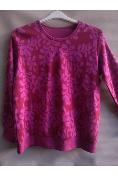 BY HANDE TASARIM Jacquard Loose Cut Women's Steel Knitted Sweatshirt