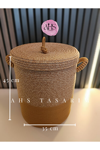 Home Καλάθι άπλυτων ρούχων με φυσικό ψάθινο καπάκι - Διακοσμητικό και λειτουρ...