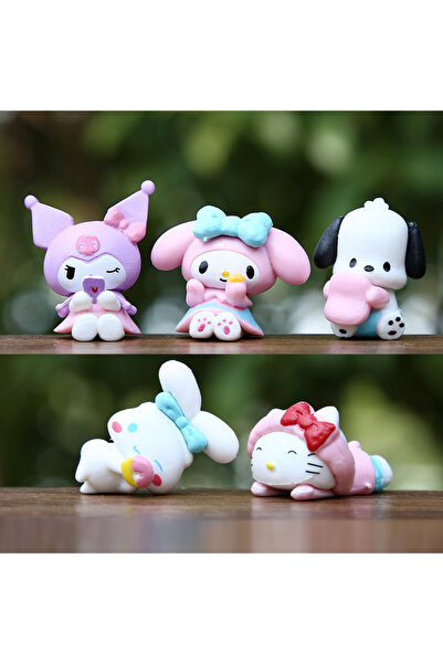 Miniso 5pcs 5pcs/lots Sanrio Kuromi Melody Home desktop cake decoration ornament doll figurine accessory to