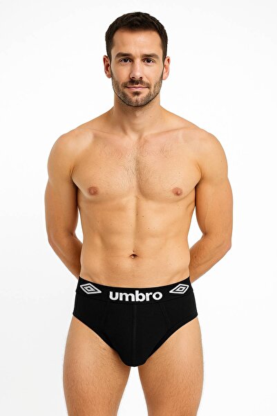 UMBRO Chiloți negri din bumbac pentru bărbați – Set de 8 bucăți