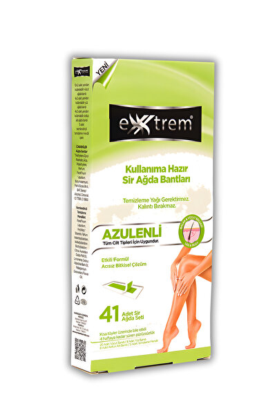 EXXTREM Kullanıma Hazır Sir Ağda Bantları 41 Adet - Azulen Tüm Cilt Tipleri - Etkili ve Pratik Ağda Çözümü