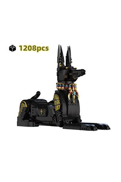 Choice no box 1208pcs 1208PCS MOC Creative Mechanical Pharaoh Dog Building Blocks Set Animals Building Bloc