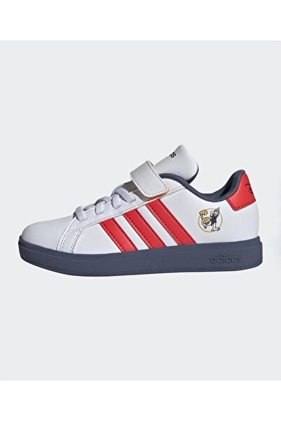 adidas حذاء ميكي وأصدقاؤه من ديزني جراند كورت للأطفال - أبيض