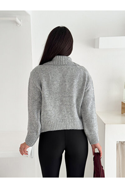 SLAW REZZ Extra Soft Collar Detailed 5-Button Knitwear Cardigan