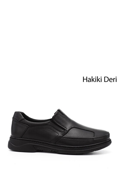 GÖNDERİ(R) Men's Black Genuine Leather Shoes Special for Bone Protrusion