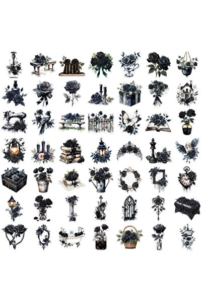 Choice مجموعة من 50 قطعة من ملصقات زهور الورد الرائعة بتصميمات زهور زاهية ومل...