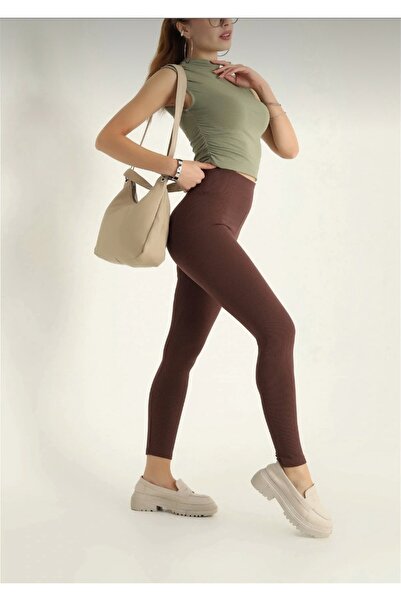ALKY STORE Belize Basic Kahverengi Bilek Hizası Tayt