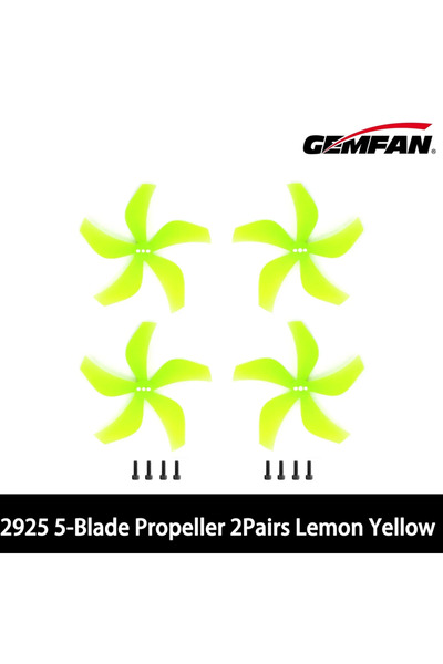 Choice زوجان من المروحة الصفراء Gemfan 2925 مقاس 2.9 × 2.5 × 5 ذات 5 شفرات 2C...