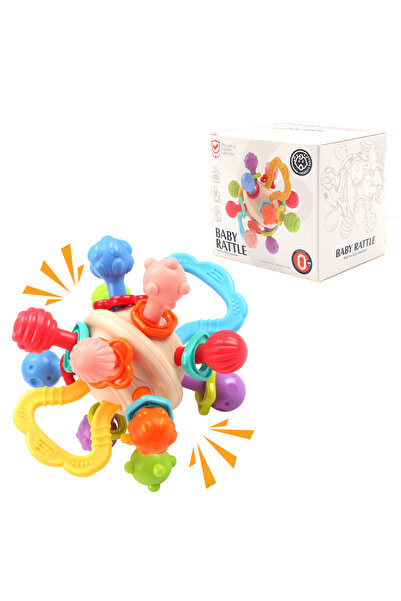 Choice Round Ball Baby Toys Manhattan Round Ball Soft Silicone Hand Grab Ball Rattle for Infant 0-12months