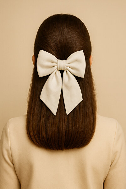 Merve Nayir Λευκή πόρπη με κορδέλα με φιόγκο