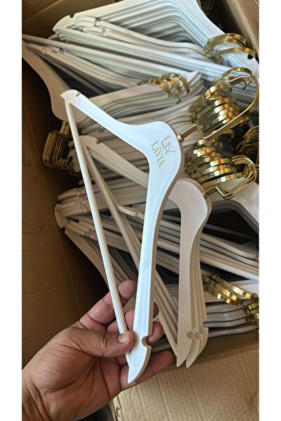 htc dizayn Ahşap görünümlü plastik askı 200 adet barlı takım elbise askısı