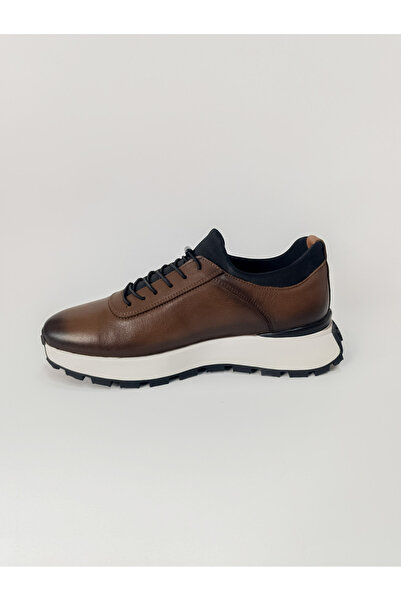 Voyager Men's Genuine Leather Thermo Sole Throat Classic Daily Shoes with Stretch Details