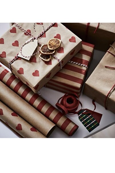 IKEA Vınterfınt hediye paketi 3x0.7m/2.10metrekare kırmızı çizgili