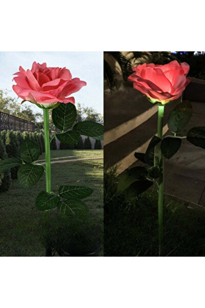 Flippy Solar LED Rose Type Lamp With One Flower For Garden, Height 75 Cm