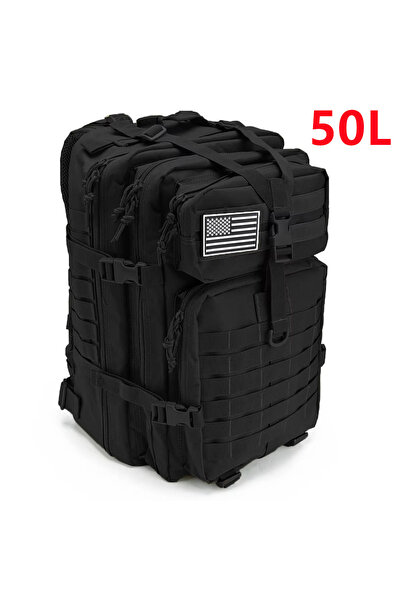 Choice حقيبة ظهر تكتيكية للرجال 50 لترًا باللون الأسود 30 لترًا/50 لترًا للصي...