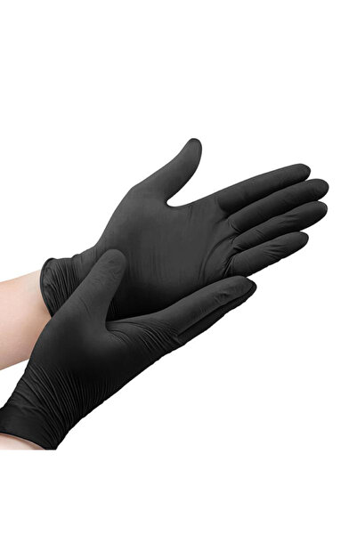 CİCİAMBALAJ Siyah Nitril Eldiven M beden 100 adet (50 çift)