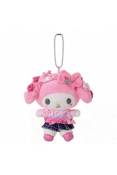 Miniso W School Style Hello Kitty My Melody Plush Keychain 90s Gal Flower Kawaii Bag Charm For Girls Gift