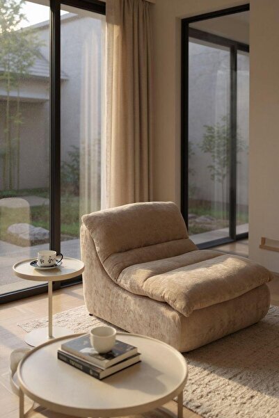 JOJO HOME Fotoliu Premium Lounge, HD Foam, L x l x h: 80 x 100 x 74 cm, Bej