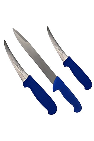 dalimag Set de 3 cuțite de măcelar pentru înțepare, lamă de oțel, 35 cm, 28 cm, 26 cm,