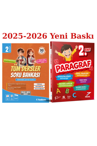 Tudem Yayınları Tudem 2. Sınıf Tüm Dersler Pruva 2.Sınıf Paragraf Soru Bankas...