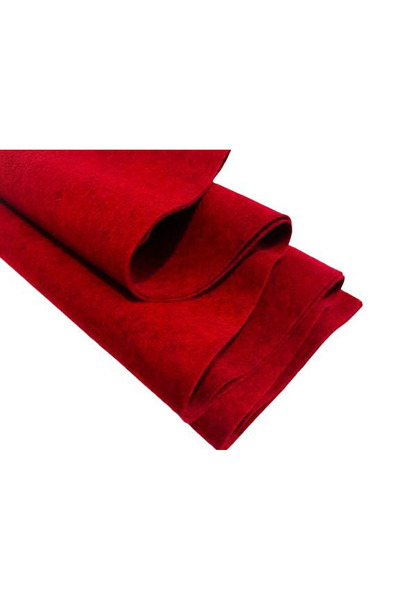 feltland Fetru/pasla din lana 100%, moale 1.2mm, 50*160cm - rosu melanj