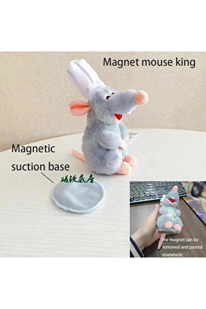 Miniso لعبة مغناطيسية على شكل حيوان راتاتوي فأر ريمي المحشو مع رباط شعر ومغنا...