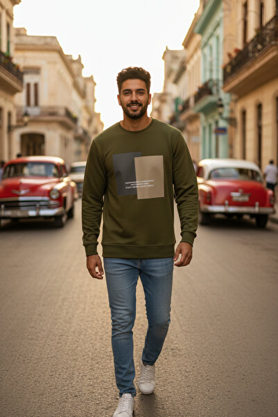 Voltaj Ανδρικό φούτερ Vier Crew Neck Πράσινο