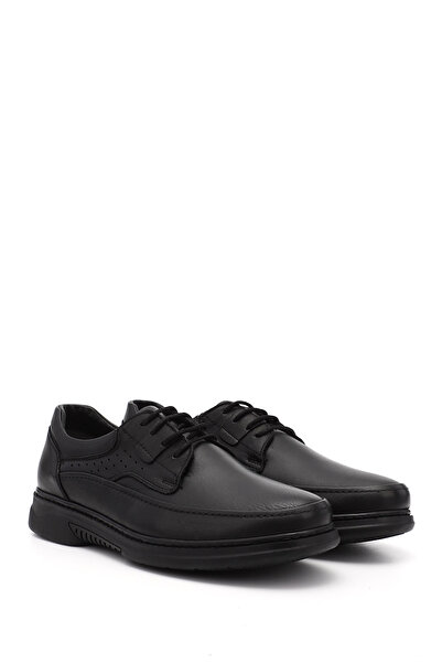 GÖNDERİ(R) Men's Black Lace-Up Genuine Leather Comfort Shoes
