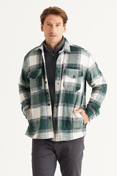 AC&Co / Altınyıldız Classics Khaki-Ecru Oversize Loose Fit Shirt Jacket