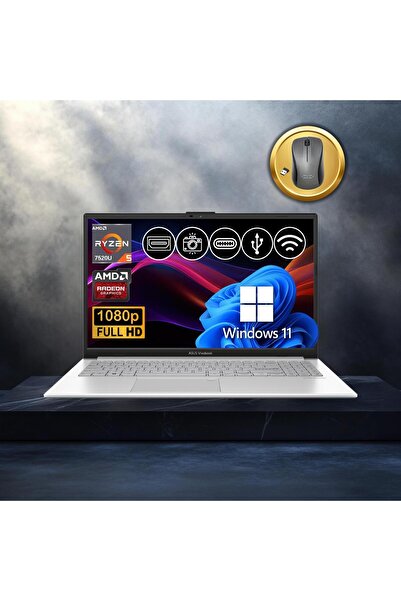 ASUS Vivobook Go 15 Ryzen5-7520U 8GB 1TB Nvme SSD E1504FA-BQ1741 Atl22 15.6" Win11Pro Notebook+Mouse