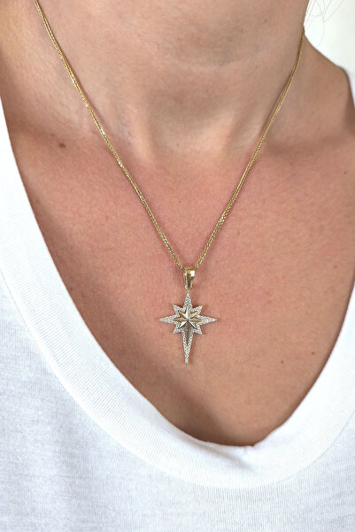 Aslı Gold Taşlı Altın Kuzey Yıldızı Kolye