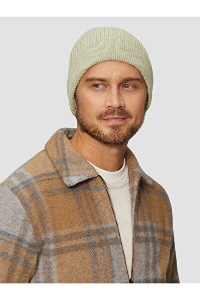 s.Oliver Men's cotton cap with striped texture, Beige